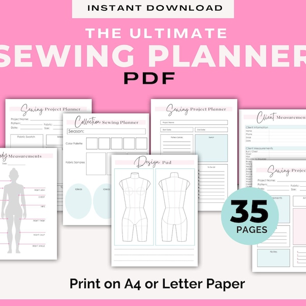 Ultimate Sewing Planner | Printable PDF & Digital Planner | Sewing Reference