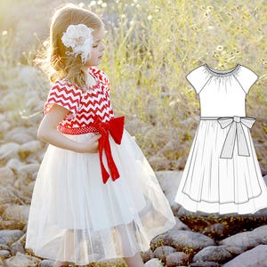 Mädchen Kleid Schnittmuster Pdf, Bauer Kleid, Party Blumen Hochzeit Tüll, Tutu Kleid