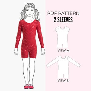 Gymnastics leotard pattern, dance sewing pattern, unitard sewing pattern, girls leotard pattern PDF, UNITARD #3