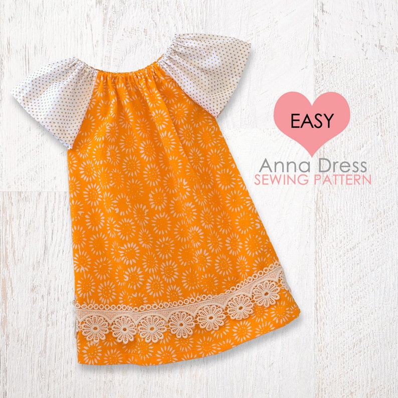 EASY baby dress pattern pdf, baby sewing pattern, baby peasant dress pattern pdf, baby dress sewing pattern, toddler pattern, ANNA baby image 3