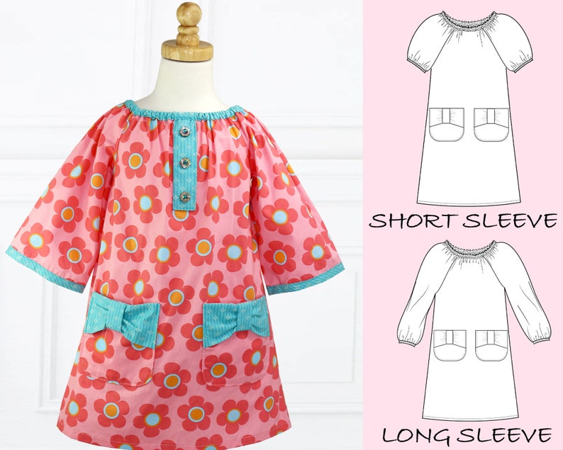 Girls Peasant Dress Pattern Girls Dress Pattern Little Girls Etsy