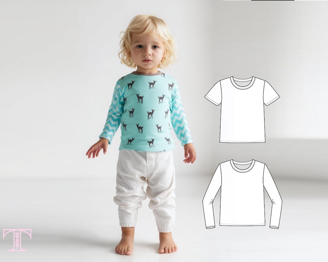 Baby T-shirt Sewing Pattern PDF 0-24 Months | Baby Top & Shirt Pattern ...