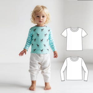 Baby T-Shirt Sewing Pattern PDF 0-24 Months | Baby Top & Shirt Pattern for Easy DIY Baby Clothes