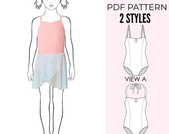 Ballet pattern, leotard sewing pattern, dance leotard pattern, dance costume, gymnastics leotard girls pattern PDF, LEOTARD#7