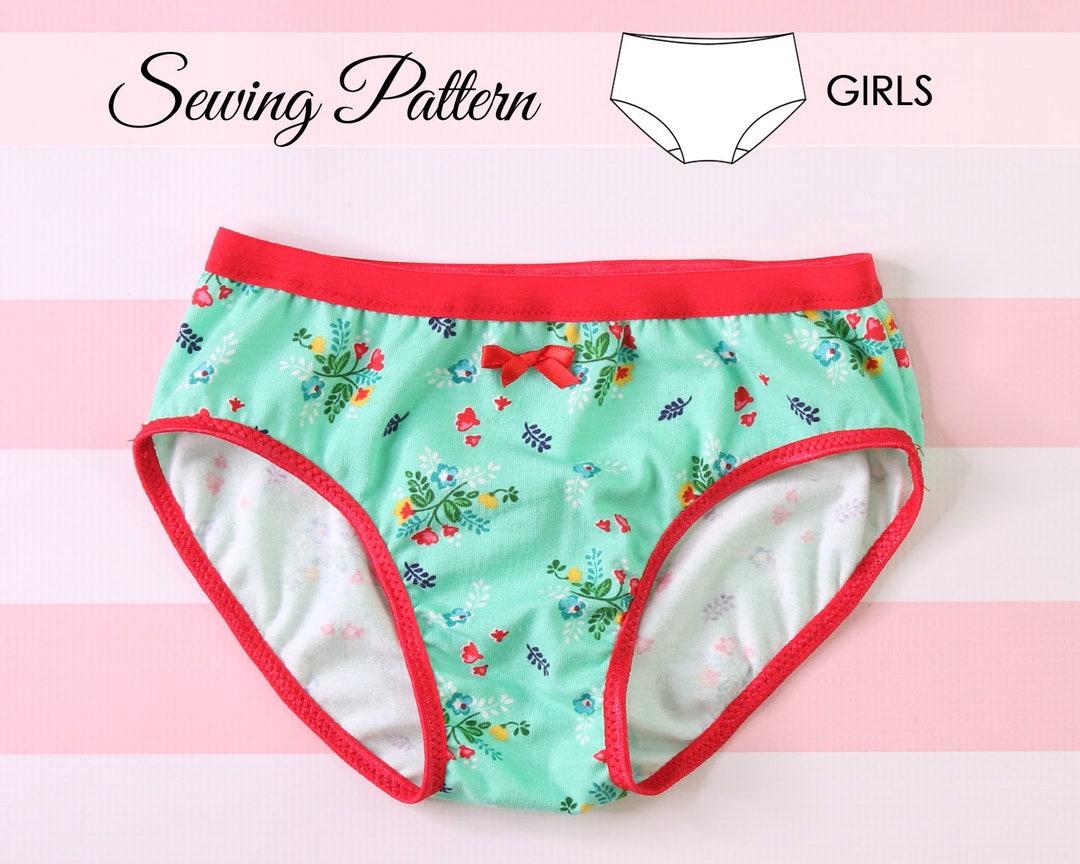 Girls Underpants Patterns, Underwear Pattern Girls, Knickers Pattern, Briefs Patterns, Sewing