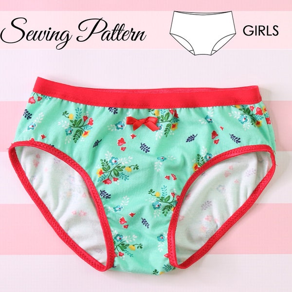 Girls Underpants Patterns, Underwear Pattern Girls, Knickers pattern,  Briefs Patterns, Sewing Pattern  PDF, GIRLS UNDERPANTS (S511-L)