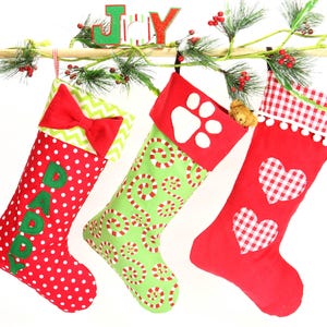 Christmas stocking pattern PDF, 4 sizes and applique templates included, small medium large stocking pattern, Christmas pattern, STOCKING