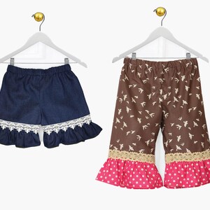 Baby Girl Pants Pattern, Ruffle Shorts & Capris PDF Sewing Pattern, Multi-Size 0-24 Months, Toddler, Infant, Easy Sew image 4