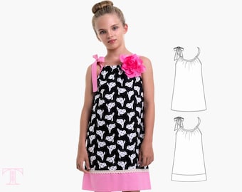 Girls Pillowcase Dress Sewing Pattern PDF – Easy DIY Summer Dress Tutorial for Beginners | PENELOPE