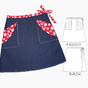 Patron de couture de jupe fille PDF - Patron de jupe portefeuille, PDF de vêtements pour filles, JUPE MADISON