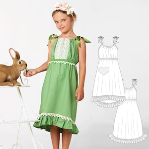 Pillowcase Dress pattern, Girls dress pattern PDF, Little Girls Dress Patterns PDF, Easy pattern, girls clothing pattern, kids pattern RILEY
