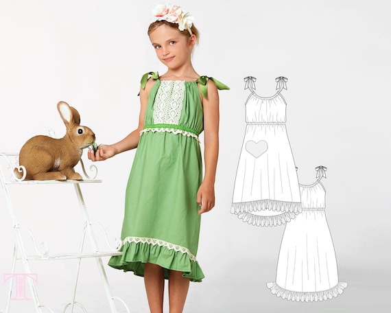 Pillowcase Dress Sewing Pattern, Girls Asymmetrical Hem (PDF Pattern) - Etsy