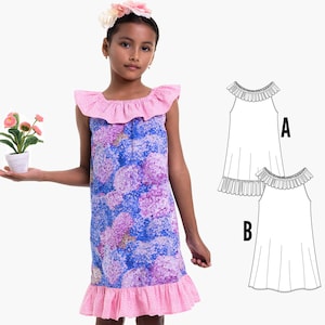 Girls Dress Patterns, Pdf Sewing Pattern for Girls Dress Peasant Style Dress, Easy for Beginners | SUSIE GIRLS