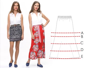 Skirt Patterns, Womens Skirt Pattern, Skirt Sewing Pattern, A-Line Skirt Pattern, Skirt Pattern, Ladies Skirt Pattern, Easy Pattern WS01-L