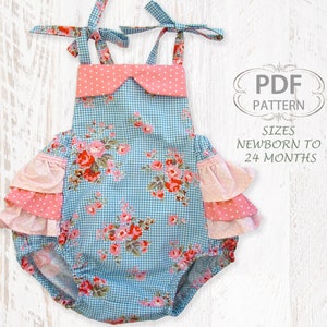 Baby Sewing Pattern for Romper, PDF Sewing Pattern for Baby Girls Toddler, Baby Romper Pattern, Infant Newborn Pattern, ISABELLA