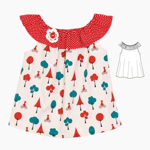 Baby Top Sewing Pattern Pdf, Infant Toddler Easy Beginner Top for Babies | ROSEMARY baby