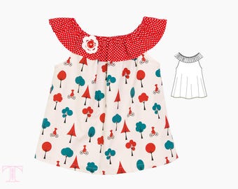 Baby Top Sewing Pattern Pdf, Infant Toddler Easy Beginner Top for Babies | ROSEMARY baby