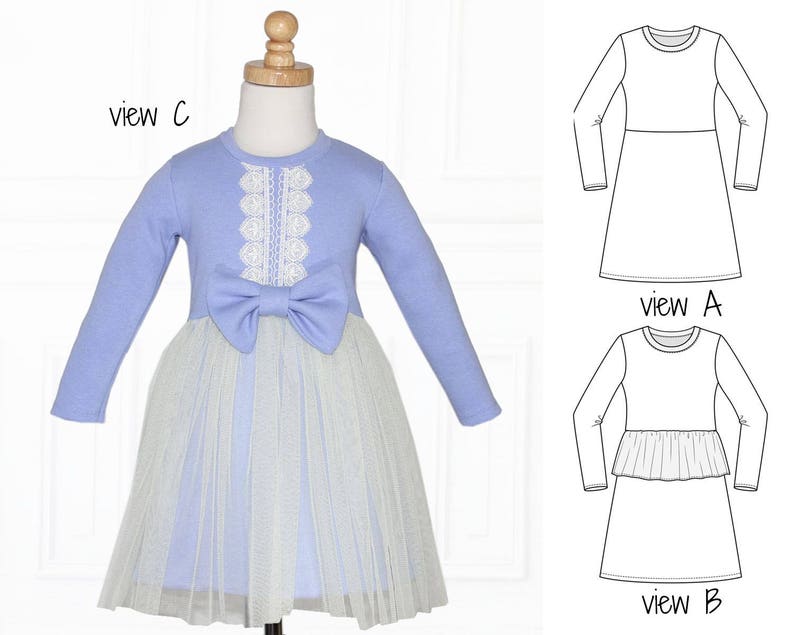 Girls Dress Patterns PDF Stretch Dress Patterns Knit Dress Etsy