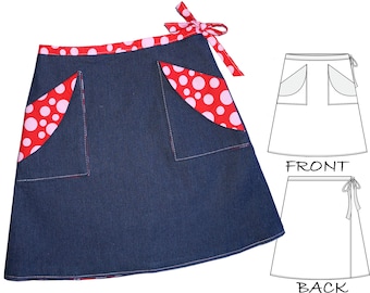 Girls SKIRT Pattern pdf, Wrap skirt pattern, Girls Sewing Pattern, pdf sewing pattern, Skirt Pattern, Childrens Sewing Pattern, MADISON