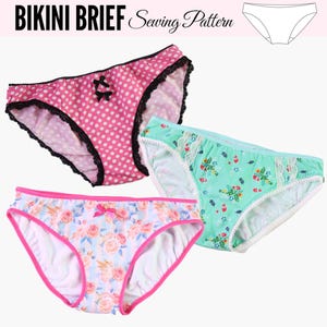 Underwear Pattern, Low Waist Panties Pattern, Underpants Pattern, Undies Patterns, Briefs Patterns, Lingerie Pattern, BIKINI Panties U301-L