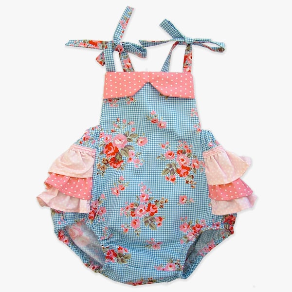 Baby-naaipatroon voor romper pdf, pasgeboren baby meisjes peuter, romperpatroon | ISABELLA