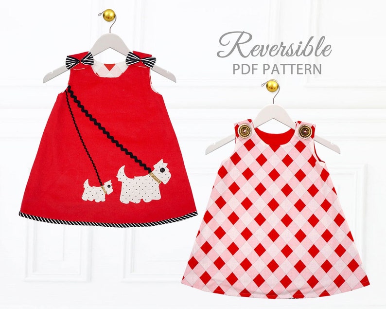 Baby Dress Pattern pdf pattern, Baby Sewing Pattern, Childrens Sewing Pattern, Baby Girls Dress Pattern, Toddler Dress Pattern, SCOTTIE image 1
