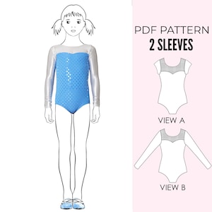 Leotard pattern PDF, gymnastics leotard pattern, leotard sewing pattern, dance costume, ballet pattern, long sleeve leotard LEOTARD #5