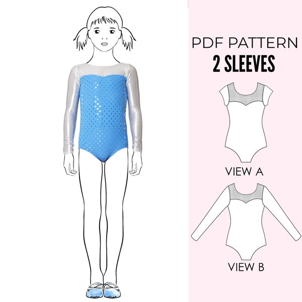 Leotard pattern PDF, gymnastics leotard pattern, leotard sewing pattern, dance costume, ballet pattern, long sleeve leotard LEOTARD #5