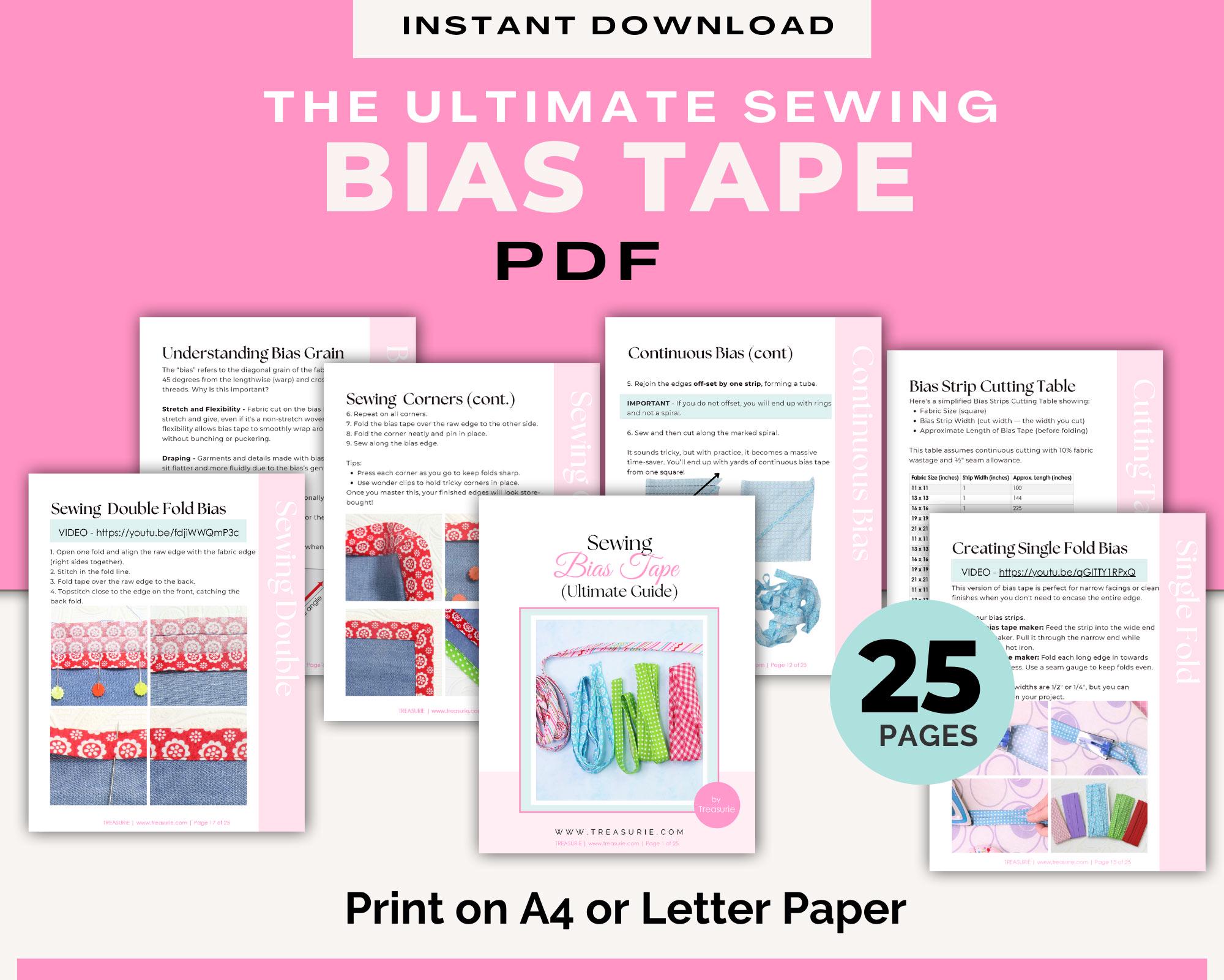 Bias Tape Guide: Printable Sewing Reference PDF for Binding & How to Sew Bias Tape Seamlessly