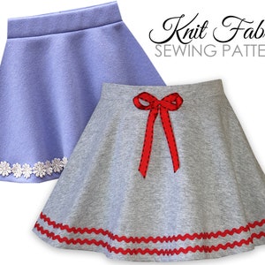 Girls skirt pattern PDF, Girls sewing pattern pdf, Stretch skirt patterns, stretch sewing pattern, circle skirt, skirt pattern SIMONE