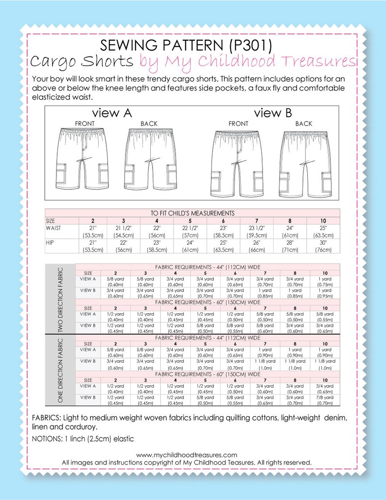 Boys SHORTS Sewing Pattern Pdf Unisex Shorts Pattern Boys Etsy