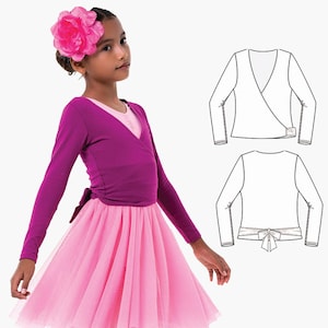 Mädchen Wickeltop PDF, Ballett Wickelmuster, Gymnastik Wickelmuster, Mädchen Schnittmuster, Tanz Schnittmuster BALLET WRAP