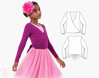 Girls wrap top pattern PDF, ballet wrap pattern, gymnastics wrap pattern, girls sewing pattern pdf, dance sewing pattern BALLET WRAP