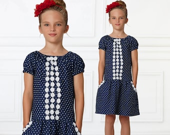 Peasant dress pattern PDF, girls sewing pattern pdf, dress sewing patterns , dress patterns, short and long sleeve peasant pattern, DAISY