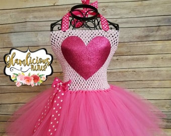 Pink heart tutu dress | Valentines day tutu dress| Pink tutu dress| Newborn- Child 8/10 listing