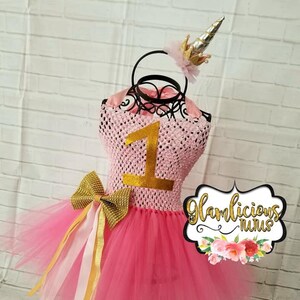 Birthday Gold Unicorn Birthday Tutu dress | 1st birthday Unicorn tutu | Birthday Unicorn tutu dress | Unicorn party |
