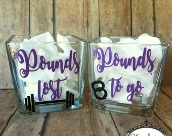 Weightloss jars | Weight loss Jar | Pounds lost | Decor