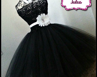 Little Black tutu dress | Black tutu dress| Flower girl tutu dress | Newborn-Size 8 girls listing!