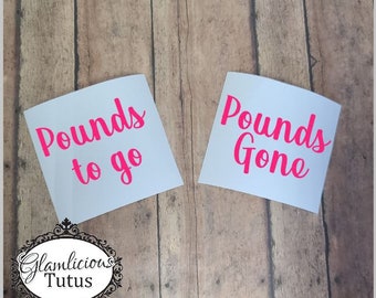 Weight loss Decals | Weight loss Tracker | Decals | Pounds gone | Weight loss jars | Motivation