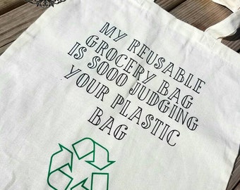 Funny reusable tote bag |  bag | Reusable grocery bag | Grocery bag | Tote bag