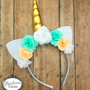 Flower crown Unicorn headband | Unicorn headband | Birthday unicorn headband | Unicorn