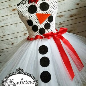 Snowman Tutu dress| Snowman dress| Holiday tutu dress| Christmas tutu dress | Newborn- size 8 child listing! afbeelding 2