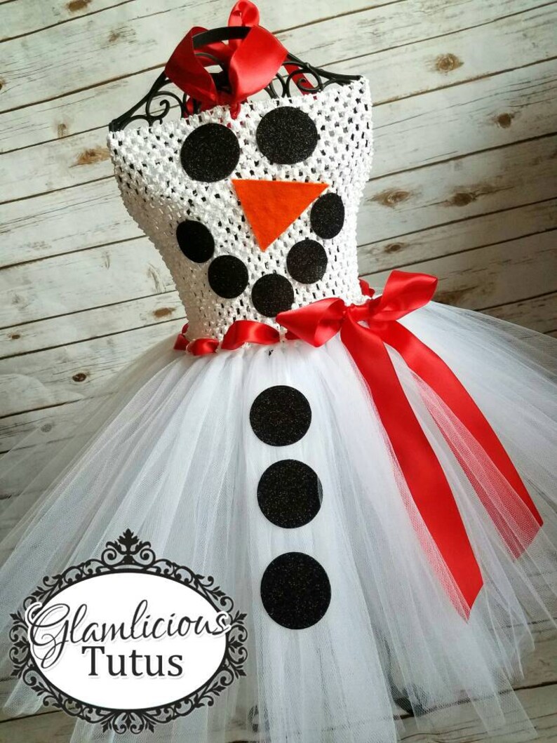 Snowman Tutu dress| Snowman dress| Holiday tutu dress| Christmas tutu dress | Newborn- size 8 child listing! afbeelding 2