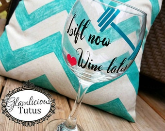 Lift now wine later glass |Wine glass | Custom wine glass| Cute Wine glass| Funny Wine glass