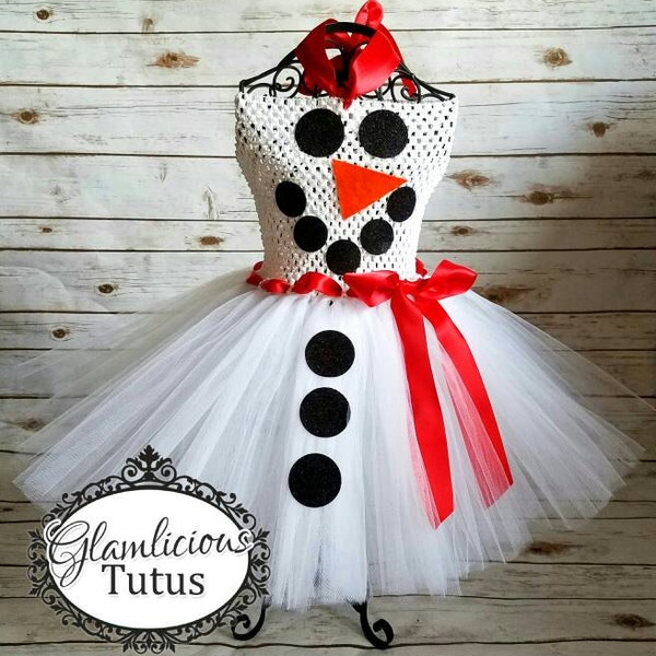 Snowman Tutu dress| Snowman dress| Holiday tutu dress| Christmas tutu dress | Newborn- size 8 child listing!