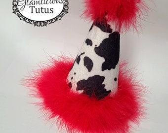 Cow print birthday hat | Birthday hat | cowgirl birthday hat | Cow print hat | Cow print | Western birthday | 1st birthday hat