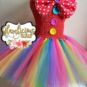 Clown Tutu dress Costume | Clown costume | Halloween Costume| Newbonr- size 8 child listing