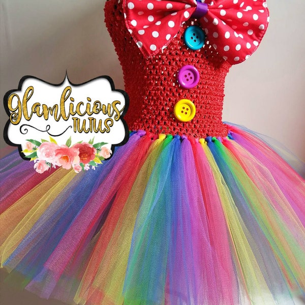 Clown Tutu dress Costume | Clown costume | Halloween Costume| Newbonr- size 8 child listing