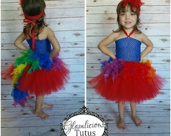 Parrot Tutu Dress | Feather  tutu dress| Halloween Costume | Newborn-6/7 child listing | OTT dress