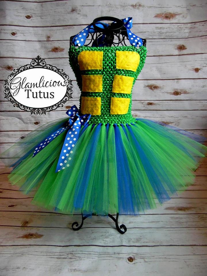 Turtle Tutu Dress Turtle Outfit Turtle Costume Turtles Dress Turtle  Halloween Costume-3 Pcs Set/4 Layers 